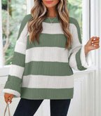 Oversized Striped Knit Sweater