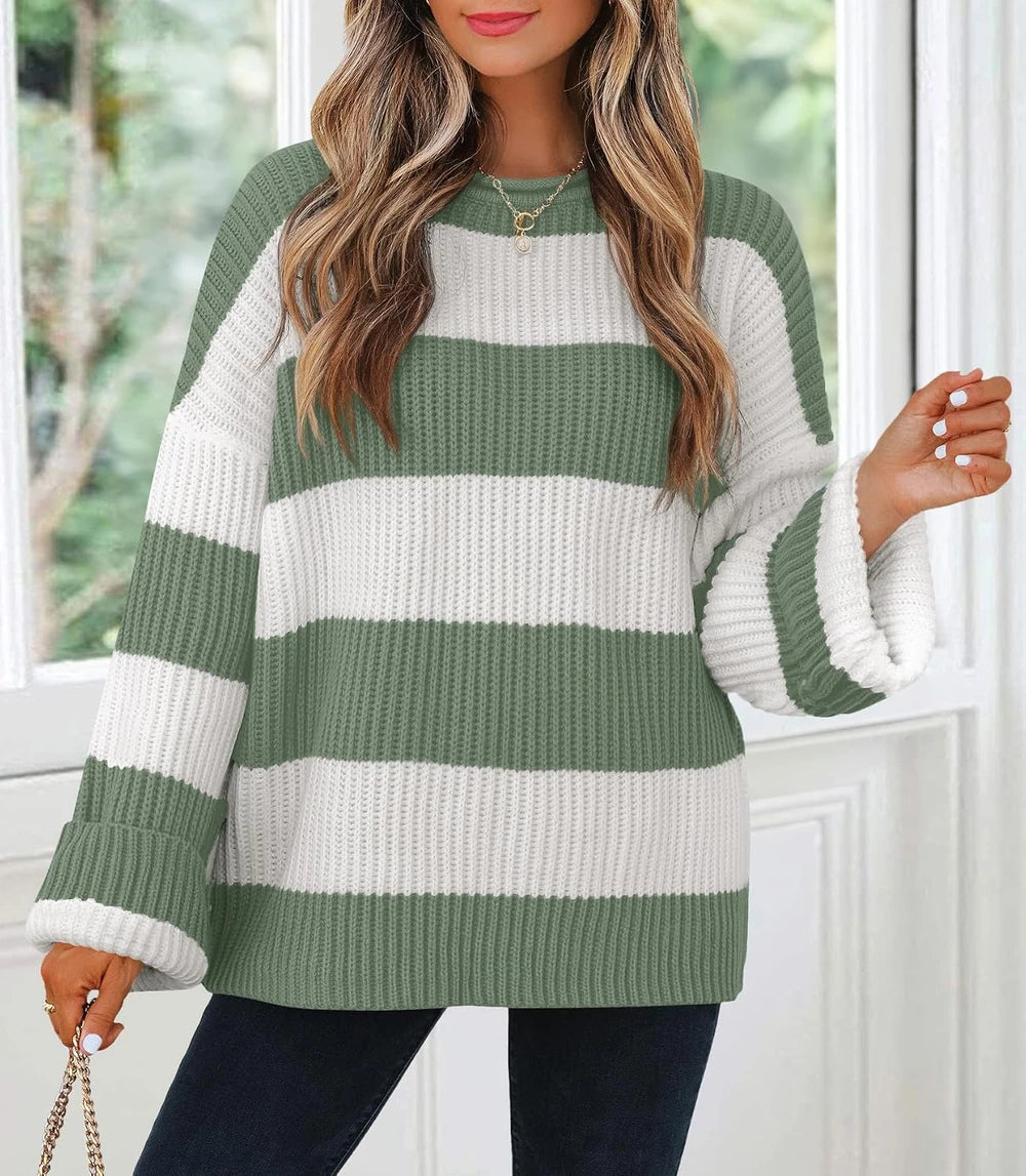 Oversized Striped Knit Sweater