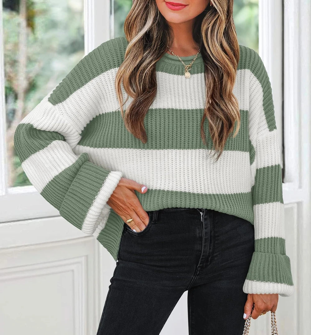 Oversized Striped Knit Sweater