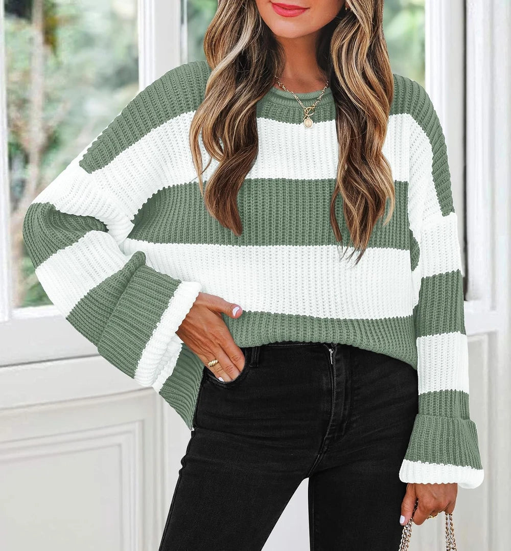 Oversized Striped Knit Sweater
