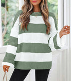 Oversized Striped Knit Sweater