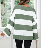 Oversized Striped Knit Sweater